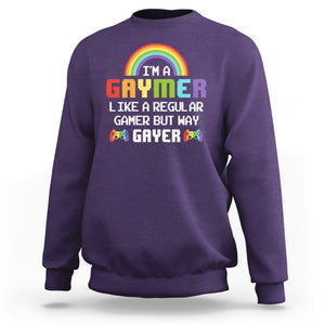 Gaymer Like A Regular Gamer But Way Gayer LGBT Rainbow Gaming Sweatshirt TS09 Purple Printyourwear