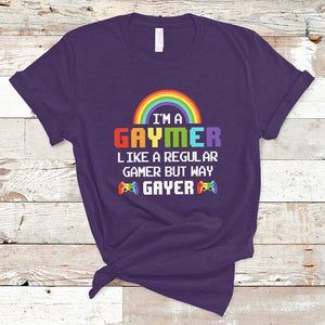 Gaymer Like A Regular Gamer But Way Gayer LGBT Rainbow Gaming T Shirt TS09 Purple Printyourwear