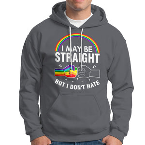 I May Be Straight But I Don't Hate LGBT Pride Hoodie TS09 Charcoal Printyourwear