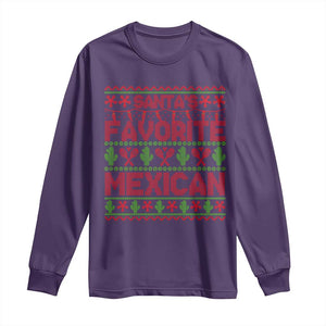 Funny Mexico Xmas Long Sleeve Shirt Santa' Favorite Mexican TS09 Purple Print Your Wear