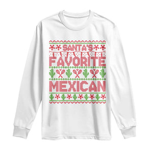 Funny Mexico Xmas Long Sleeve Shirt Santa' Favorite Mexican TS09 White Print Your Wear