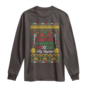 Funny Mexico Xmas Feliz Navidad Long Sleeve Shirt Santa' Favorite Mexican TS09 Dark Chocolate Print Your Wear