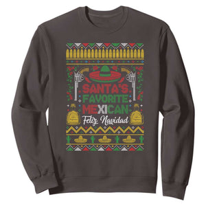 Funny Mexico Xmas Feliz Navidad Sweatshirt Santa' Favorite Mexican TS09 Dark Chocolate Print Your Wear