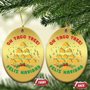 Funny Mexico Xmas Christmas Ornament Oh Taco Tree Tacos Lover TS09 Oval Gold Print Your Wear