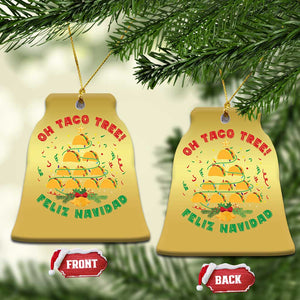 Funny Mexico Xmas Christmas Ornament Oh Taco Tree Tacos Lover TS09 Bell Flake Gold Print Your Wear