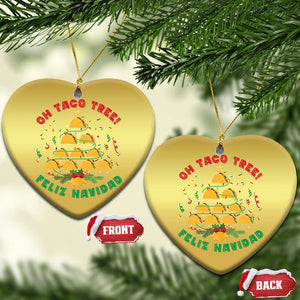 Funny Mexico Xmas Christmas Ornament Oh Taco Tree Tacos Lover TS09 Heart Gold Print Your Wear