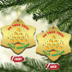 Funny Mexico Xmas Christmas Ornament Oh Taco Tree Tacos Lover TS09 Snow Flake Gold Print Your Wear