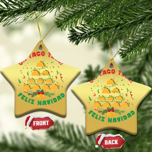 Funny Mexico Xmas Christmas Ornament Oh Taco Tree Tacos Lover TS09 Star Gold Print Your Wear