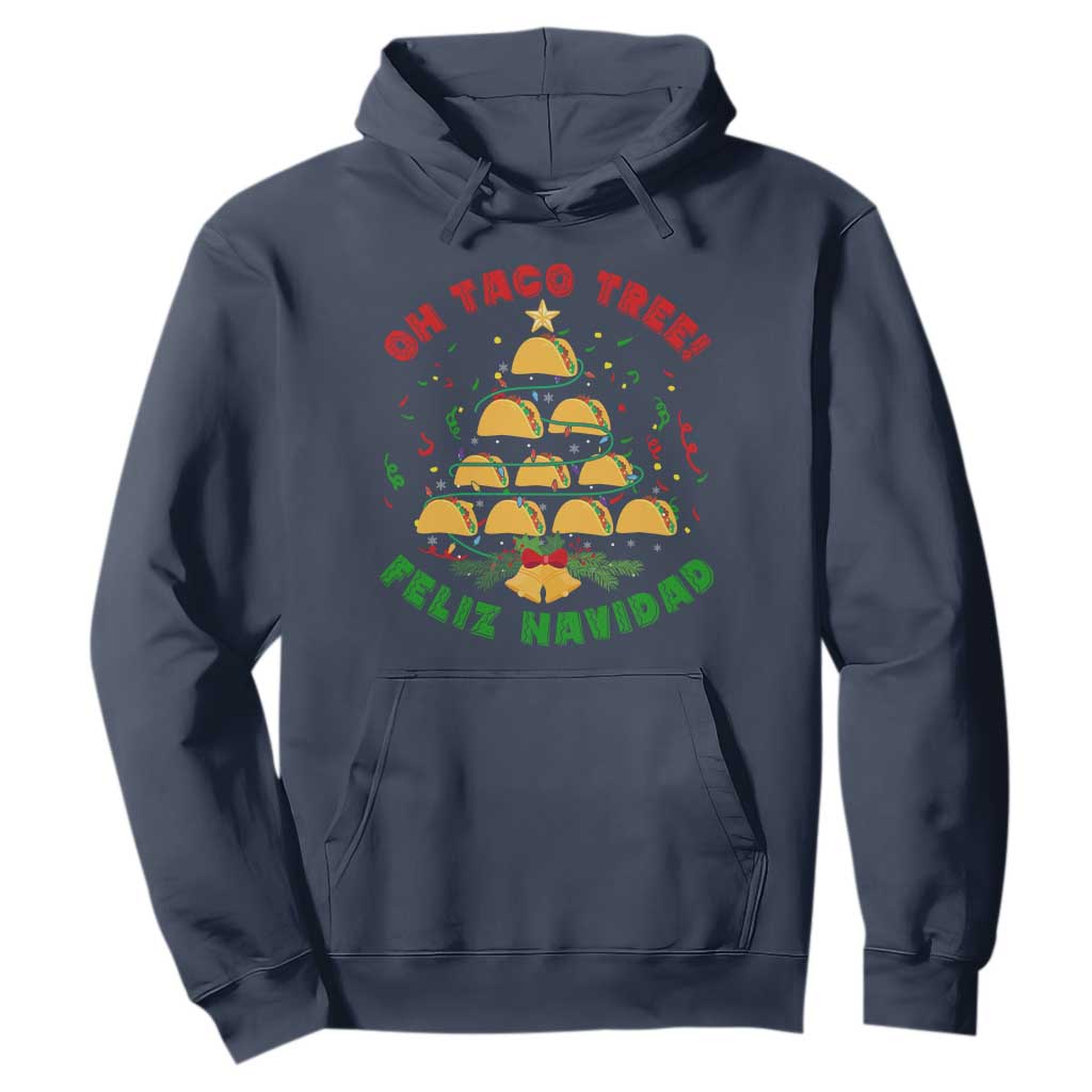 Funny Mexico Xmas Hoodie Oh Taco Tree Tacos Lover TS09 Navy Print Your Wear
