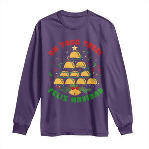 Funny Mexico Xmas Long Sleeve Shirt Oh Taco Tree Tacos Lover TS09 Purple Print Your Wear