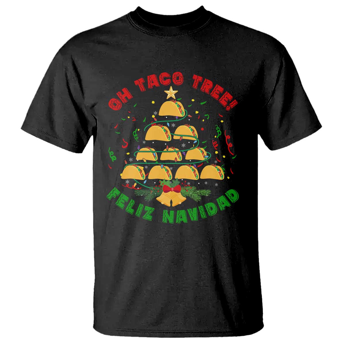 Funny Mexico Xmas T Shirt Oh Taco Tree Tacos Lover TS09 Black Print Your Wear