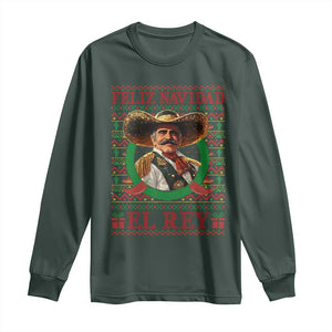 Funny Mexico Xmas Long Sleeve Shirt Feliz Navidad El Rey Vicente TS09 Dark Forest Green Print Your Wear