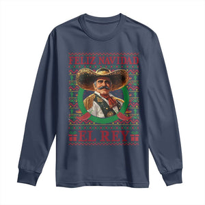 Funny Mexico Xmas Long Sleeve Shirt Feliz Navidad El Rey Vicente TS09 Navy Print Your Wear