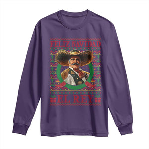 Funny Mexico Xmas Long Sleeve Shirt Feliz Navidad El Rey Vicente TS09 Purple Print Your Wear