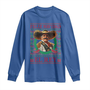 Funny Mexico Xmas Long Sleeve Shirt Feliz Navidad El Rey Vicente TS09 Royal Blue Print Your Wear