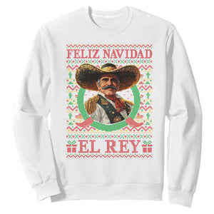 Funny Mexico Xmas Sweatshirt Feliz Navidad El Rey Vicente TS09 White Print Your Wear