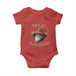 Funny Mexico Xmas Baby Onesie Santa Sombrero Feliz Navidad TS09 Red Print Your Wear