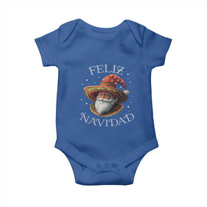 Funny Mexico Xmas Baby Onesie Santa Sombrero Feliz Navidad TS09 Royal Blue Print Your Wear