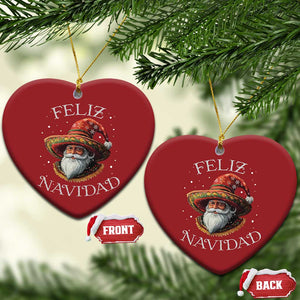 Funny Mexico Xmas Christmas Ornament Santa Sombrero Feliz Navidad TS09 Heart Red Print Your Wear