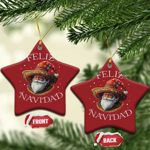 Funny Mexico Xmas Christmas Ornament Santa Sombrero Feliz Navidad TS09 Star Red Print Your Wear