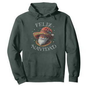 Funny Mexico Xmas Hoodie Santa Sombrero Feliz Navidad TS09 Dark Forest Green Print Your Wear