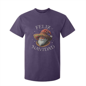 Funny Mexico Xmas T Shirt For Kid Santa Sombrero Feliz Navidad TS09 Purple Print Your Wear