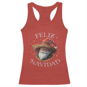 Funny Mexico Xmas Racerback Tank Top Santa Sombrero Feliz Navidad TS09 Red Print Your Wear