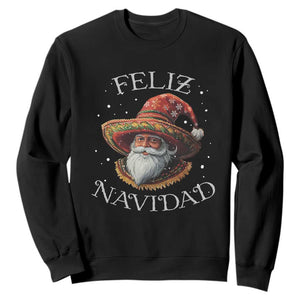 Funny Mexico Xmas Sweatshirt Santa Sombrero Feliz Navidad TS09 Black Print Your Wear