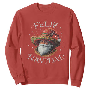 Funny Mexico Xmas Sweatshirt Santa Sombrero Feliz Navidad TS09 Red Print Your Wear