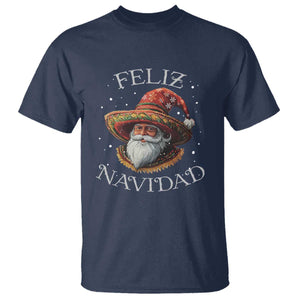 Funny Mexico Xmas T Shirt Santa Sombrero Feliz Navidad TS09 Navy Print Your Wear