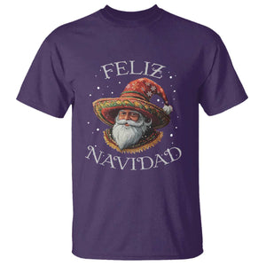 Funny Mexico Xmas T Shirt Santa Sombrero Feliz Navidad TS09 Purple Print Your Wear