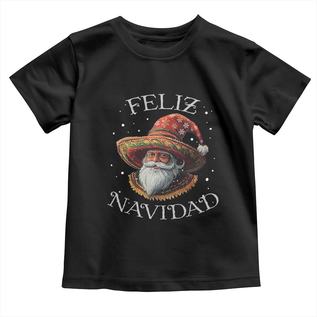 Funny Mexico Xmas Toddler T Shirt Santa Sombrero Feliz Navidad TS09 Black Print Your Wear