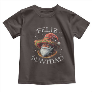 Funny Mexico Xmas Toddler T Shirt Santa Sombrero Feliz Navidad TS09 Dark Chocolate Print Your Wear