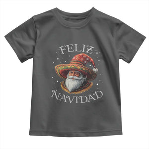 Funny Mexico Xmas Toddler T Shirt Santa Sombrero Feliz Navidad TS09 Dark Heather Print Your Wear