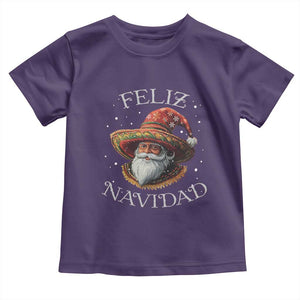 Funny Mexico Xmas Toddler T Shirt Santa Sombrero Feliz Navidad TS09 Purple Print Your Wear