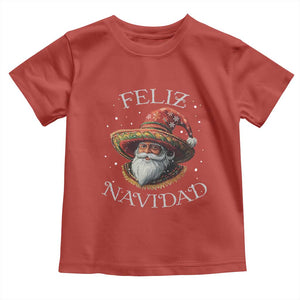 Funny Mexico Xmas Toddler T Shirt Santa Sombrero Feliz Navidad TS09 Red Print Your Wear