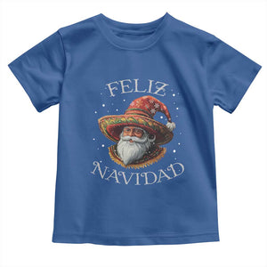 Funny Mexico Xmas Toddler T Shirt Santa Sombrero Feliz Navidad TS09 Royal Blue Print Your Wear