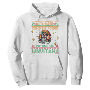 Funny Christmas Mexico Beer Hoodie Si Ya Saben Como Me Pongo Pa'que Me Invitan Santa Drunk TS09 White Print Your Wear