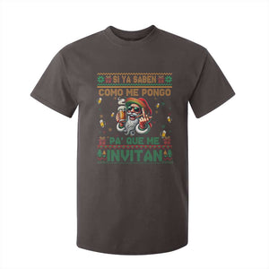 Funny Christmas Mexico Beer T Shirt For Kid Si Ya Saben Como Me Pongo Pa'que Me Invitan Santa Drunk TS09 Dark Chocolate Print Your Wear