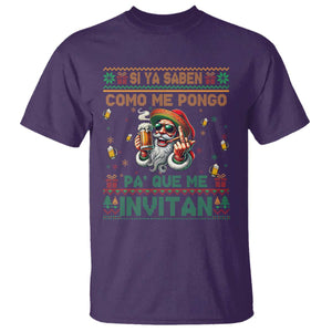 Funny Christmas Mexico Beer T Shirt Si Ya Saben Como Me Pongo Pa'que Me Invitan Santa Drunk TS09 Purple Print Your Wear