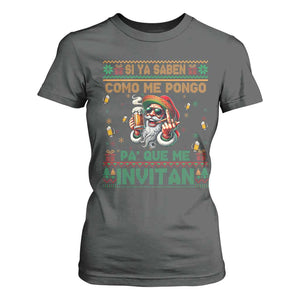 Funny Christmas Mexico Beer T Shirt For Women Si Ya Saben Como Me Pongo Pa'que Me Invitan Santa Drunk TS09 Dark Heather Print Your Wear