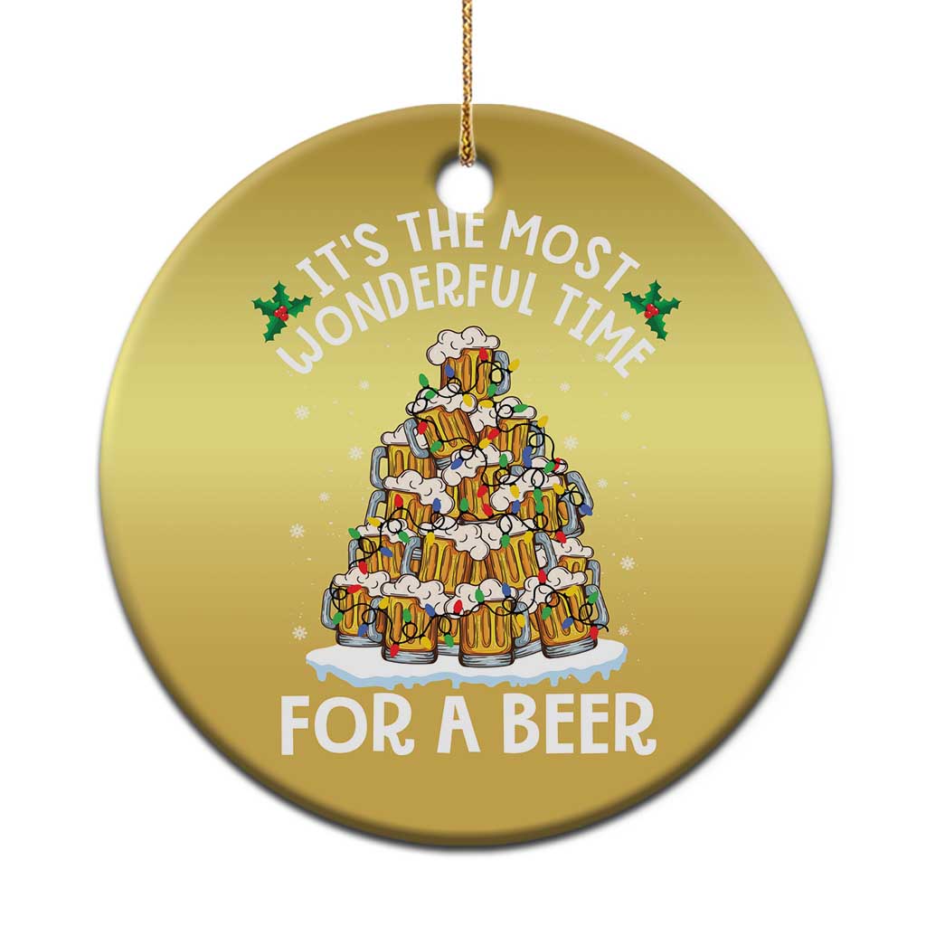 Funny Beer Christmas Tree Christmas Ornament It's the Most Wonderful Time For A Beer TS09 Print Your Wear