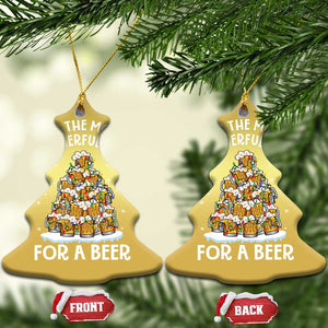 Funny Beer Christmas Tree Christmas Ornament It's the Most Wonderful Time For A Beer TS09 Christmas Tree Gold Print Your Wear