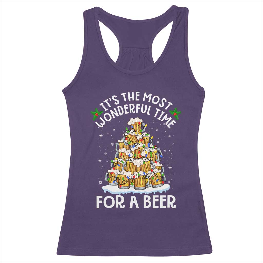Funny Beer Christmas Tree Racerback Tank Top It's the Most Wonderful Time For A Beer TS09 Purple Print Your Wear