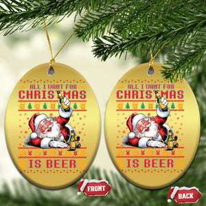 Funny Christmas Beer Christmas Ornament It's the Most Wonderful Time For A Beer TS09 Oval Gold Print Your Wear