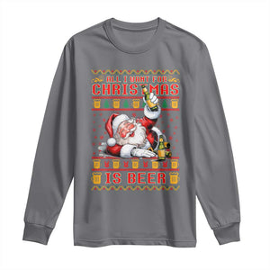 Funny Christmas Beer Long Sleeve Shirt It's the Most Wonderful Time For A Beer TS09 Charcoal Print Your Wear