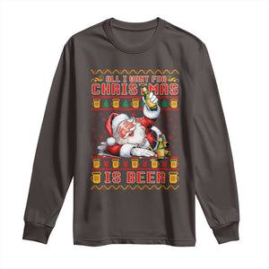 Funny Christmas Beer Long Sleeve Shirt It's the Most Wonderful Time For A Beer TS09 Dark Chocolate Print Your Wear