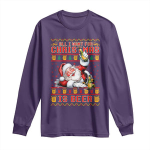 Funny Christmas Beer Long Sleeve Shirt It's the Most Wonderful Time For A Beer TS09 Purple Print Your Wear