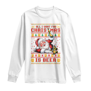 Funny Christmas Beer Long Sleeve Shirt It's the Most Wonderful Time For A Beer TS09 White Print Your Wear