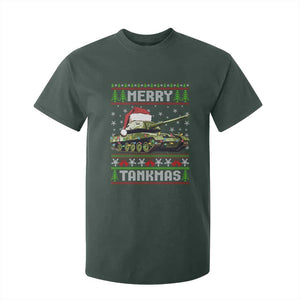 Funny Christmas Veteran T Shirt For Kid Merry Tankmas Tank Military Army TS09 Dark Forest Green Print Your Wear